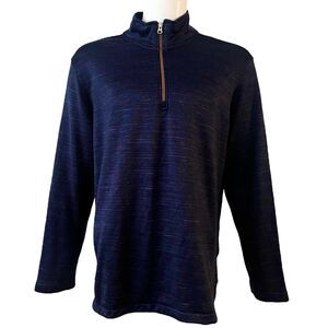 Robert Graham Pullover Men Size 2XL 1/4 Zip Blue Orange Sweater Sweater